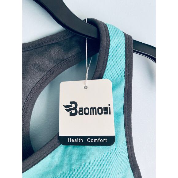 Baomosi Sports Bra XL NWT Turquoise and Gray - Picture 3 of 5